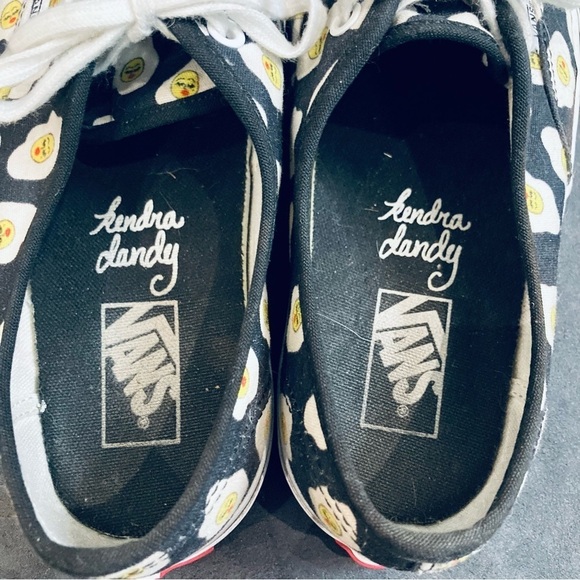 VANS & KENDRA DANDY Sz 8 Smiley  Egg Design Low Top Lace Up Skater Sneakers - Picture 6 of 12